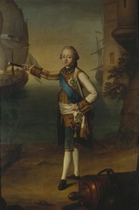Porträtt av storhertig Pavel Petrovich 1754-1801 i amiraluniform, 1769 av Nicolas Benjamin Delapierre