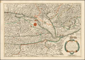 1663 års karta över Övre och Nedre Ungern, Transilvanien, Slovenien, Kroatien och Dalmatien, utgiven av Nicolas Berey av Nicolas Berey