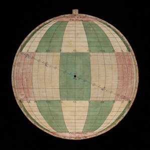 Astrolabium, detalj av en platta med en projektion av Rojas av Nicolas Bion