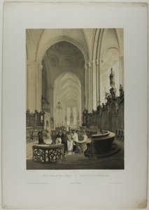 Vy över kören i Mainz domkyrka, plansch fyra från Allemande