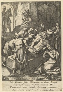 Gravläggningen, från The Passion of Christ, mitten av 1600-talet.
