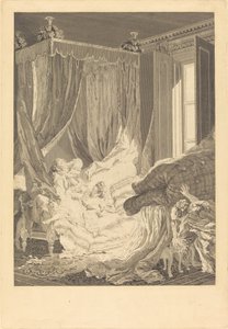Den indiskreta frun av Nicolas Delaunay after Pierre Antoine Baudouin