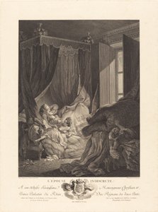 Den indiskreta frun av Nicolas Delaunay after Pierre Antoine Baudouin