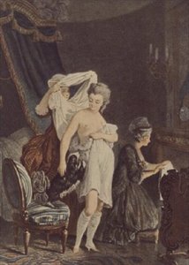 Att klä på sig (gravyr) av Nicolas Francois Regnault