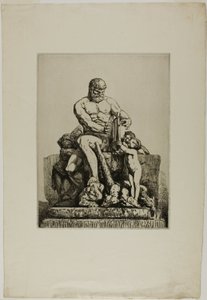 Hercules, tallrik ett från Twelve Etchings av Chifflart av Nicolas François Chifflart
