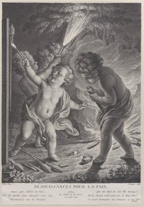 Celebrating Peace Celebrating Peace, tre putti med fyrverkerier, 1745-71., 1745-71. av Nicolas Gabriel Dupuis