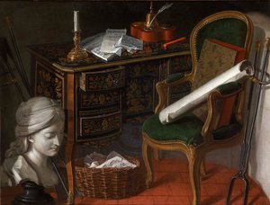 En av ett par Devants de Cheminée: A Writing Desk, 1777