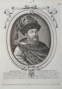 Porträtt av tsaren Alexis I Mikhailovich av Ryssland 1629-1676, andra hälften av 1600-talet. av Nicolas III de Larmessin