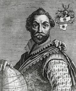 Porträtt av Francis Drake (1540-1596) av Nicolas II de Larmessin