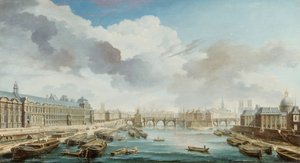 Louvren, Pont-Neuf och Collège des Quatre-Nations, 1755.