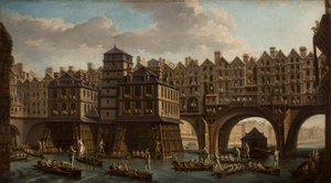 Sailors Jousting, Between Pont Notre Dame och Pont-Au-Change, Paris, 1756.