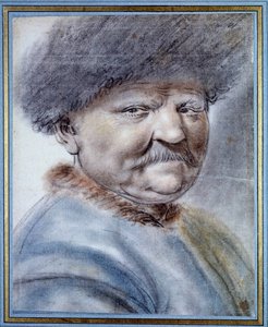 Porträtt av Peter I den store (1672-1725) tsar av Ryssland. Svart stenteckning av Nicolas Lagneau (1500-1600-talet) Dim. 0,31x0,25 m. Chantilly, Museum of Conde