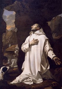 St Bruno ber i öknen, av Nicolas Mignard (1606-1668), olja på duk, 220x1445 cm