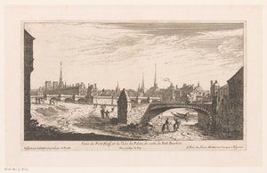 Gezicht op de Pont Neuf Utsikt över Pont Neuf och Isle du Palais (...) (titel på objekt) av Nicolas Perelle