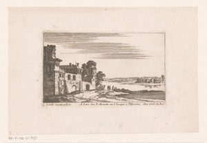 Landskap med byggnader vid floden Flodlandskap med byggnader (serietitel) av Nicolas Perelle