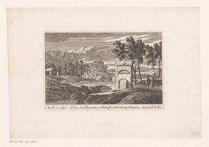 Landskap med vandrare vid stenbron Landskap med vandrare (serietitel) av Nicolas Perelle