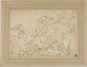 Scen med nymfer och satyr