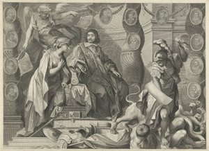 Reklamtryck av Aegidius Le Maistre (1663), övre delen av Nicolas Pitau (I)