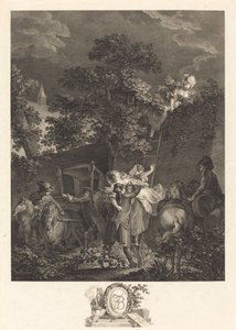 Det nattliga bortförandet av Nicolas Ponce after Pierre Antoine Baudouin