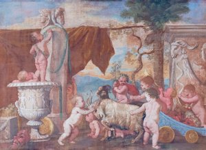 Bacchanal med keruber av Nicolas Poussin