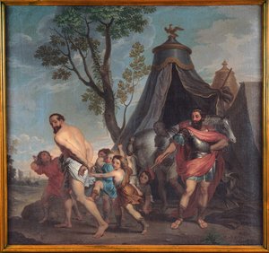 Camillus och skolmästaren i Falerii av Nicolas Poussin