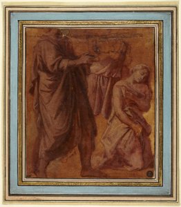 Christus und die Ehebrecherin av Nicolas Poussin