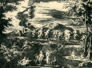 Landskap med Orfeus och Eurydike, mitten av 1600-talet, 1943. av Nicolas Poussin