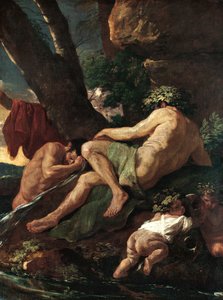 Midas tvätt vid källan till Pactolus av Nicolas Poussin