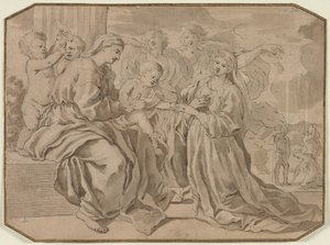 St. Catherines mystiska äktenskap av Nicolas Poussin