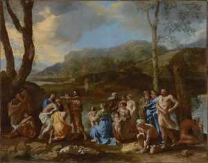 Sankt Johannes döper i Jordanfloden av Nicolas Poussin