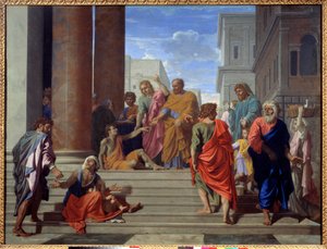 Sankt Peter och Sankt Johannes utkämpar de lama av Nicolas Poussin