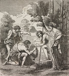 Shepherds of Arcadia, efter målning av Nicolas Poussin, illustration från Universal Theatre, encyklopedisk och scenografisk samling, nr 512, 4 maj av Nicolas Poussin