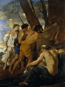The Arcadian Shepherds (olja på duk) av Nicolas Poussin