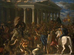 The Destruction and Sack of the Temple of Jerusalem av Nicolas Poussin