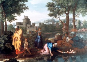 Utläggningen av Moses, 1654 av Nicolas Poussin