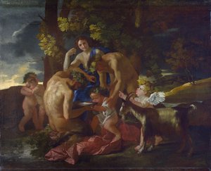 The Nurture of Bacchus, c.1628-29 av Nicolas Poussin