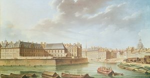 Ile Saint-Louis och Hotel de Bretonvilliers 1757 av Nicolas Raguenet