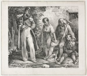 Tigger om allmosor, 1819. av Nicolas Toussaint Charlet
