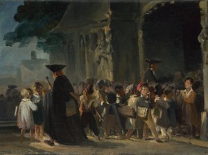 Barn vid en kyrkdörr, mellan 1817 och 1845 av Nicolas Toussaint Charlet