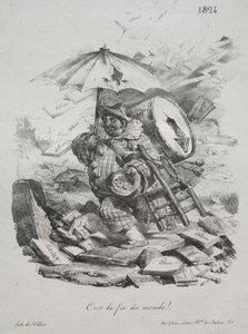 Litografiska skisser: Det är världens ände! frontispice, 1824. av Nicolas Toussaint Charlet