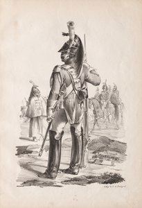 Militärdräkter: Grenadier från Royal Guard av Nicolas Toussaint Charlet