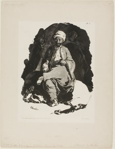 Sittande Turk, tallrik ett från Ink Sketches by Charlet av Nicolas Toussaint Charlet
