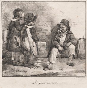 Skissbok för användning av små barn: The Young Amateurs, 1822. av Nicolas Toussaint Charlet