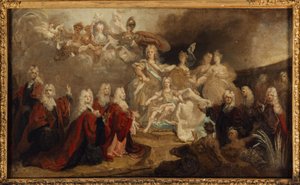 Allegori över Ludvig XV:s förlovning med infantinnan Marie-Anne-Victoire av Spanien (1722), 1722 (olja på duk)