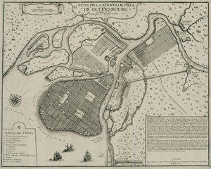 Karta över Petersburg, 1717