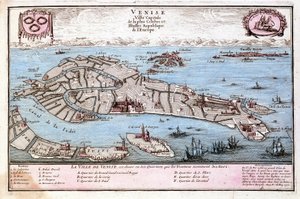 Karta över staden Venedig. Karta över Le Fer