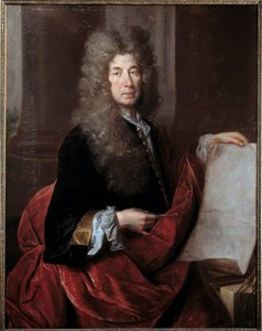 Porträtt av Jules Hardouin Mansart (1646-1708) arkitekt och föreståndare för kung Ludvig XIV:s byggnader Målning av Nicolas de Largilliere (1656-1746) 1600-talets Metz, Musee des Beaux Arts av Nicolas de Largillière