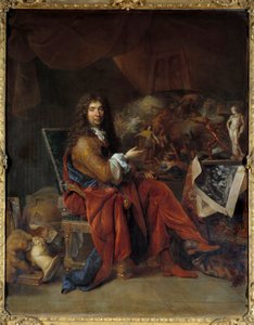 Porträtt av Charles Lebrun (Le Brun) (1619-1690), förste målare av kung Ludvig XIV Målning av Nicolas de Largilliere (1656-1746) Dim. 2,32 x 1,81 m. Paris. Louvren