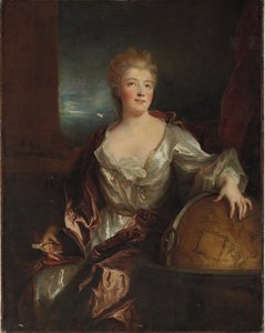 Porträtt av Gabrielle Emilie Cooper av Breteuil, Marquise du Chatelet