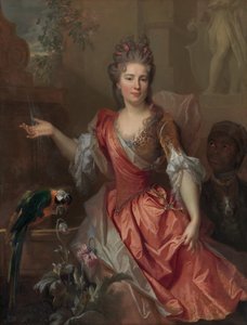 Porträtt av en kvinna, möjligen Madame Claude Lambert de Thorigny..., 1696.
